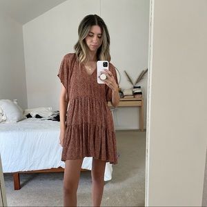 Carly Jean Los Angeles Peyton Tiered Sundress in Rust